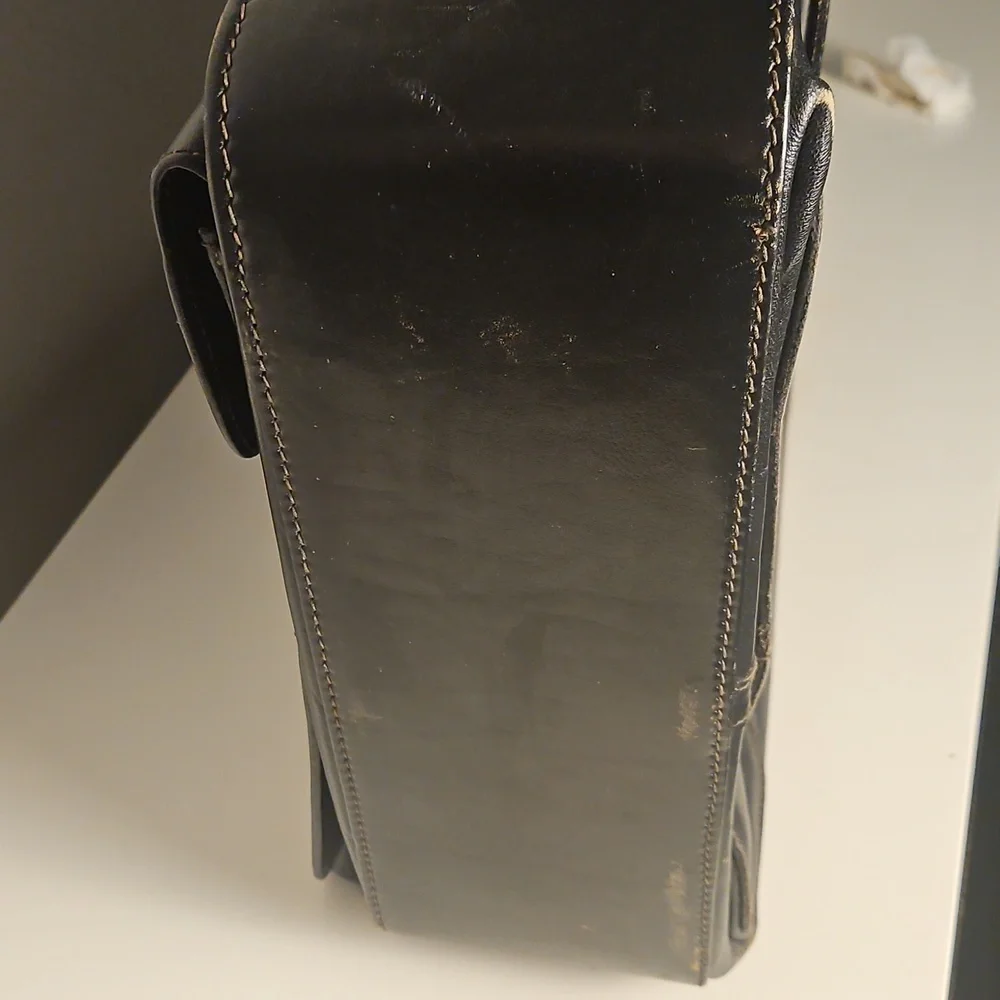 Vintage Principe Black Leather Briefcase Suitcase Luggage Buisness Bag